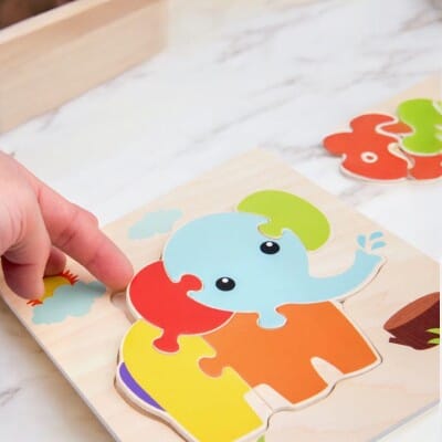 Puzzle en Bois - PuzzlePals™ - Éléphant