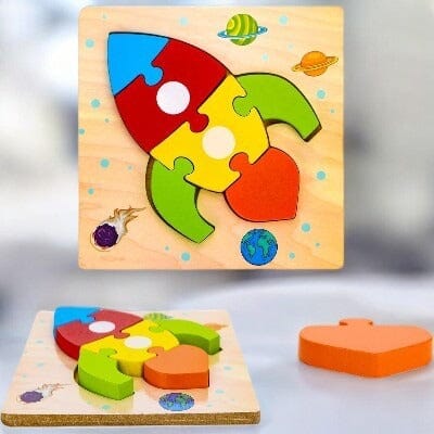Puzzle en Bois - PuzzlePals™ - Fusée